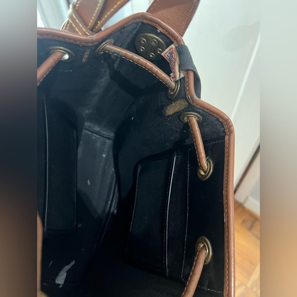 Dooney & Bourke Tan Perforated Leather Bucket Bag - Picture 14 of 15